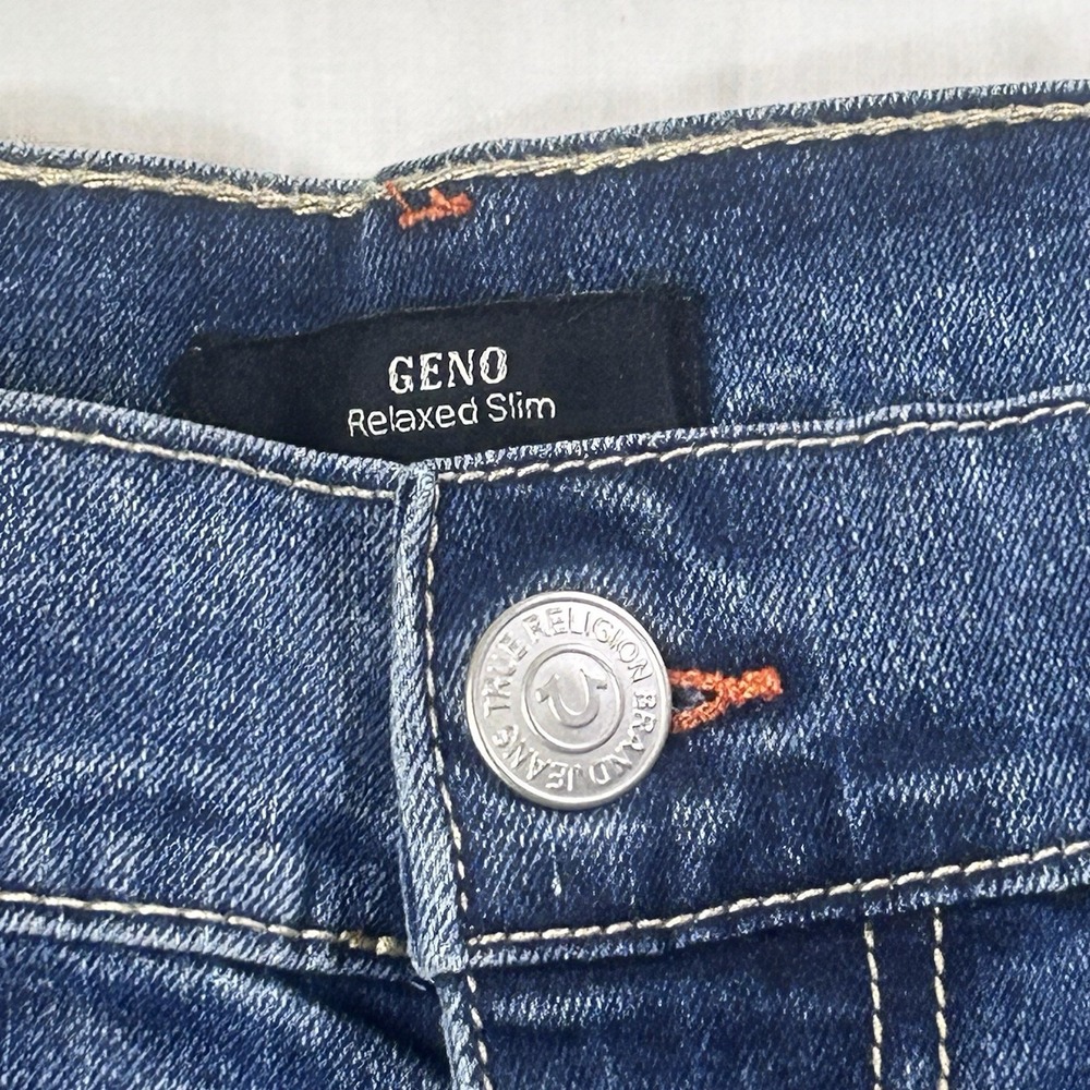True Religion Geno Relaxed Slim Jeans‎ Mens 33 Flap Pocket Medium Wash Denim - Picture 6 of 9